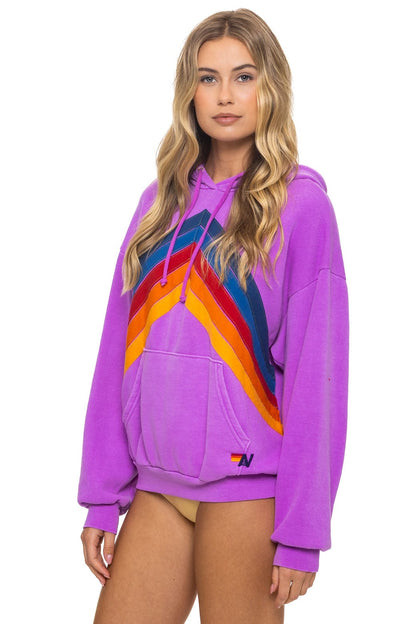Aviator Nation MOUNTAIN STITCH CHEVRON PULLOVER HOODIE RELAXED - NEON PURPLE