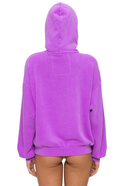 Aviator Nation MOUNTAIN STITCH CHEVRON PULLOVER HOODIE RELAXED - NEON PURPLE