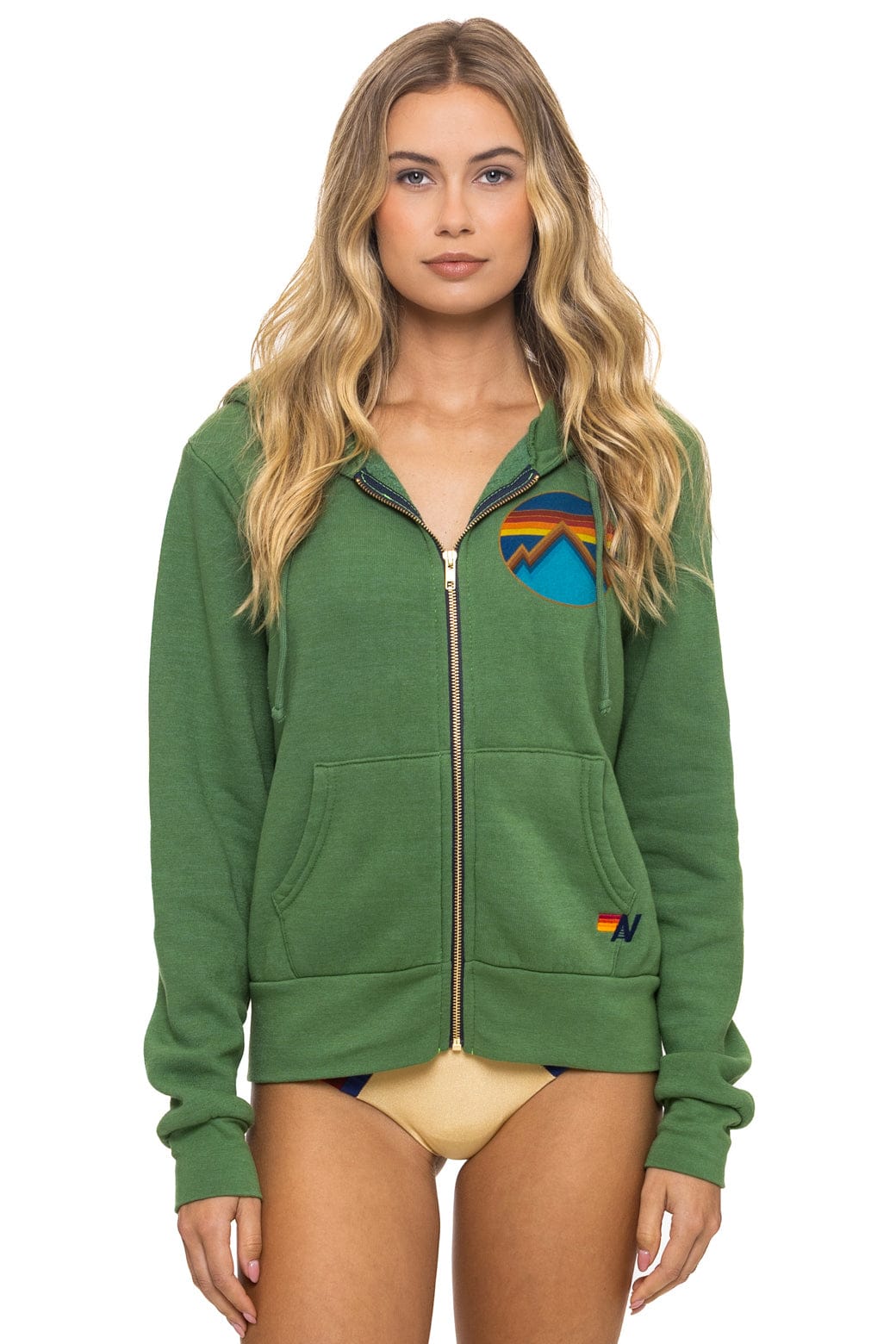 Aviator Nation ALL SEASONS CIRCLE ZIP HOODIE - PALM
