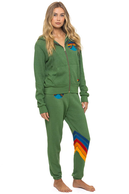 Aviator Nation ALL SEASONS CIRCLE ZIP HOODIE - PALM
