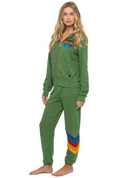 Aviator Nation ALL SEASONS CIRCLE ZIP HOODIE - PALM