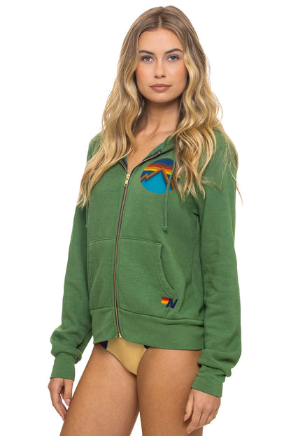 Aviator Nation ALL SEASONS CIRCLE ZIP HOODIE - PALM