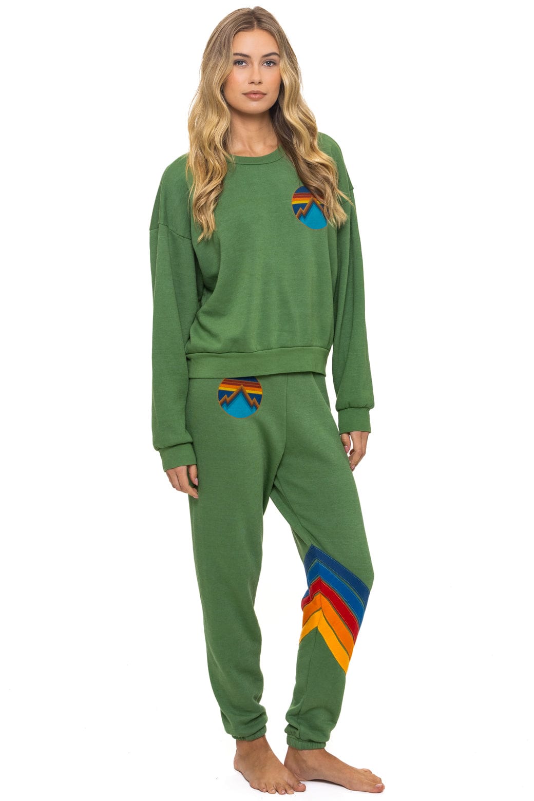 Aviator Nation ALL SEASONS CIRCLE RELAXED CREW SWEATSHIRT - PALM