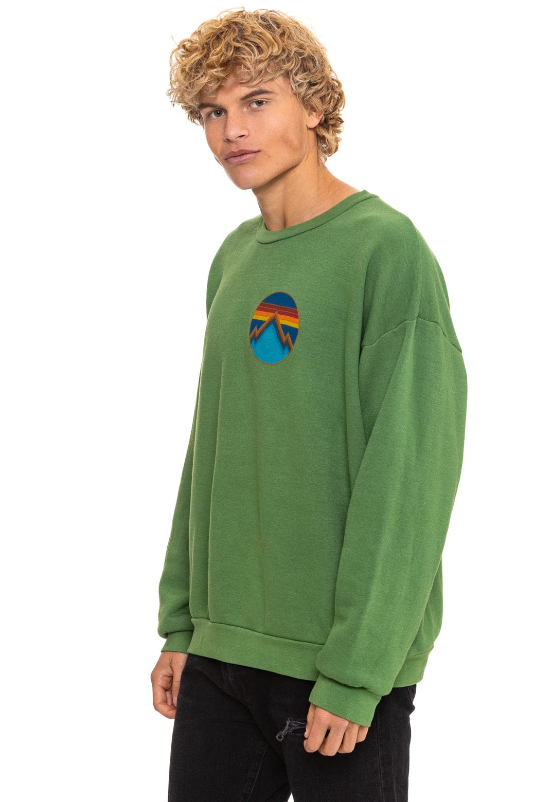Aviator Nation ALL SEASONS CIRCLE RELAXED CREW SWEATSHIRT - PALM