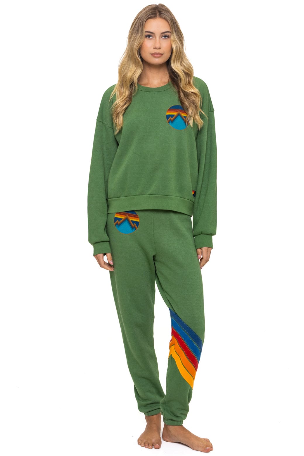 Aviator Nation ALL SEASONS CIRCLE RELAXED CREW SWEATSHIRT - PALM