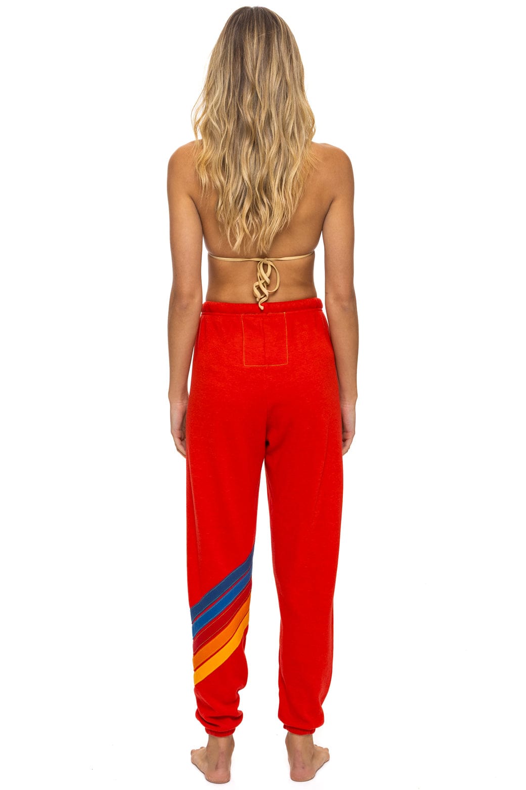 Aviator Nation ALL SEASONS CIRCLE CHEVRON SWEATPANTS - RED