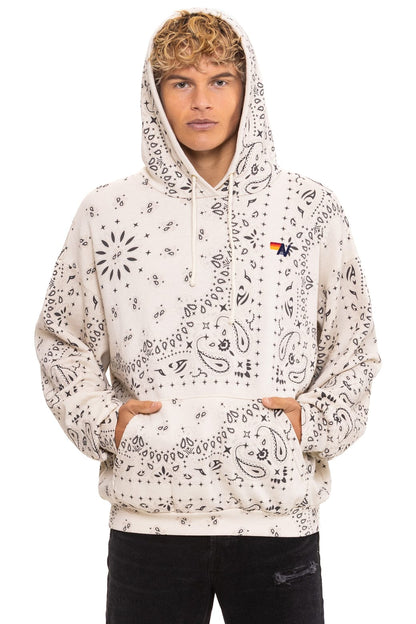 Aviator Nation BANDANA RELAXED PULLOVER HOODIE - VINTAGE WHITE