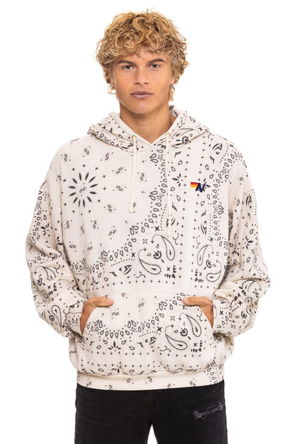 Aviator Nation BANDANA RELAXED PULLOVER HOODIE - VINTAGE WHITE