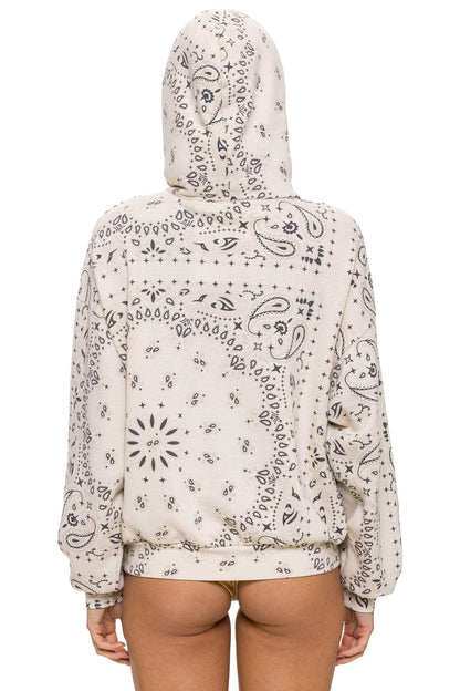 Aviator Nation BANDANA RELAXED PULLOVER HOODIE - VINTAGE WHITE