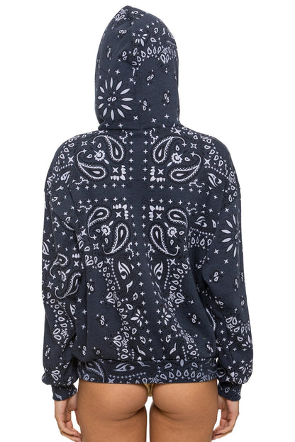Aviator Nation BANDANA MALIBU RELAXED PULLOVER HOODIE - CHARCOAL
