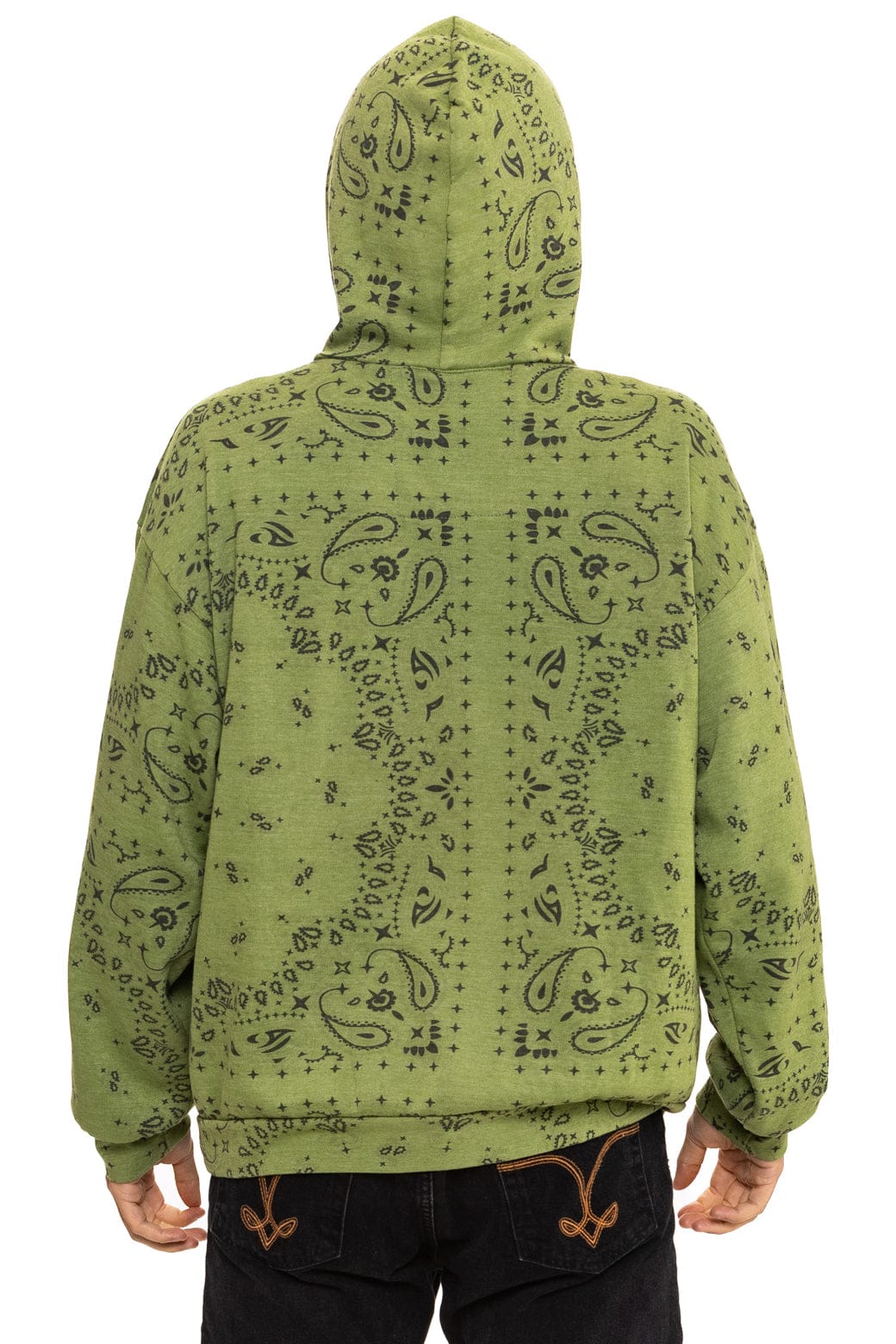Aviator Nation BANDANA RELAXED PULLOVER HOODIE - JUNGLE GREEN
