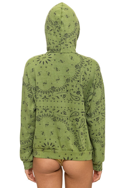Aviator Nation BANDANA RELAXED PULLOVER HOODIE - JUNGLE GREEN