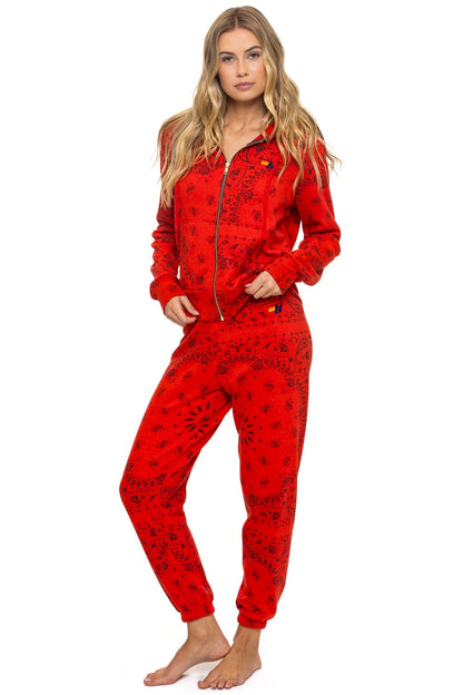 Aviator Nation BANDANA ZIP HOODIE - RED