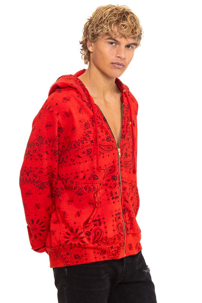 Aviator Nation BANDANA ZIP HOODIE - RED