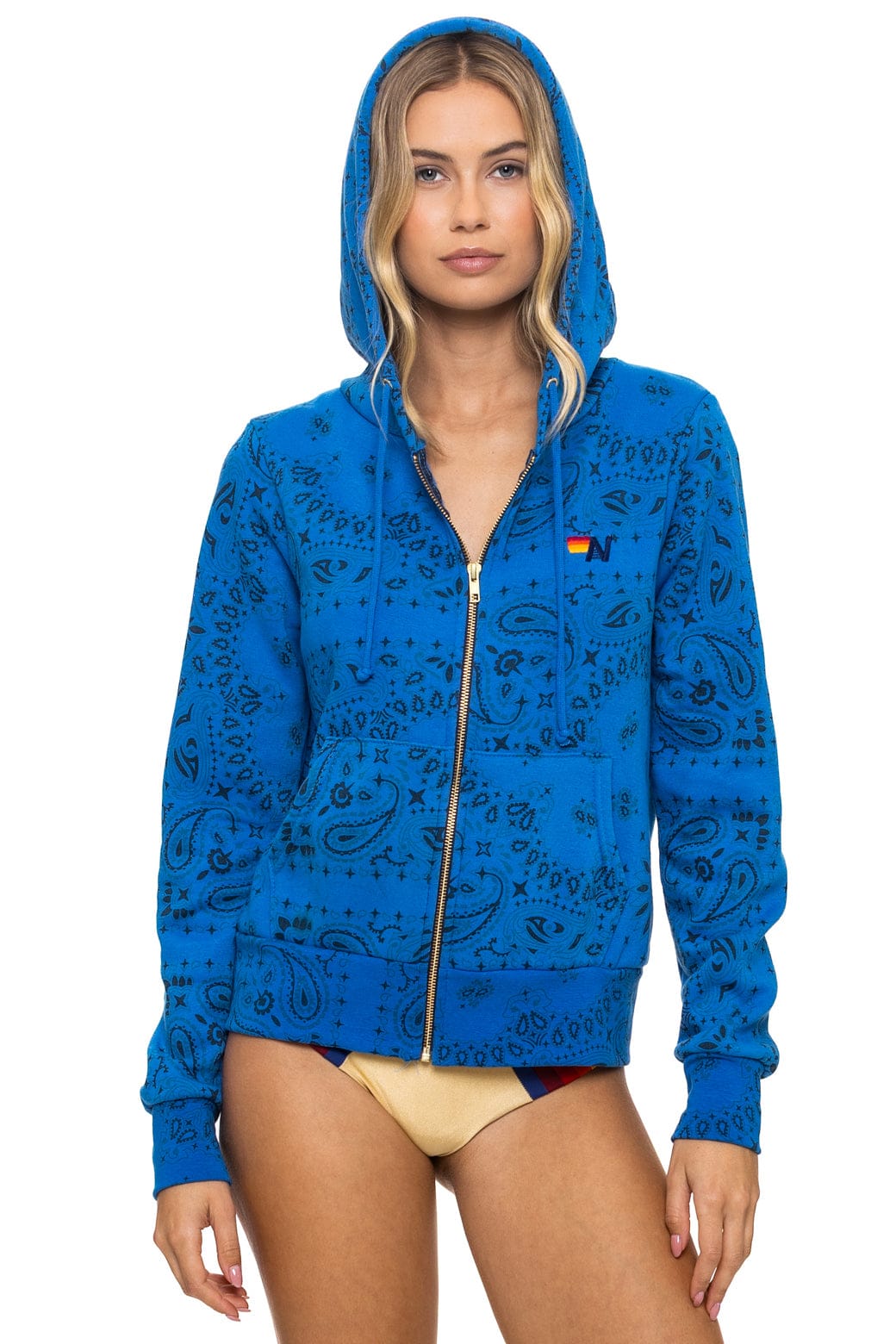 Aviator Nation BANDANA ZIP HOODIE - ADVENTURE BLUE