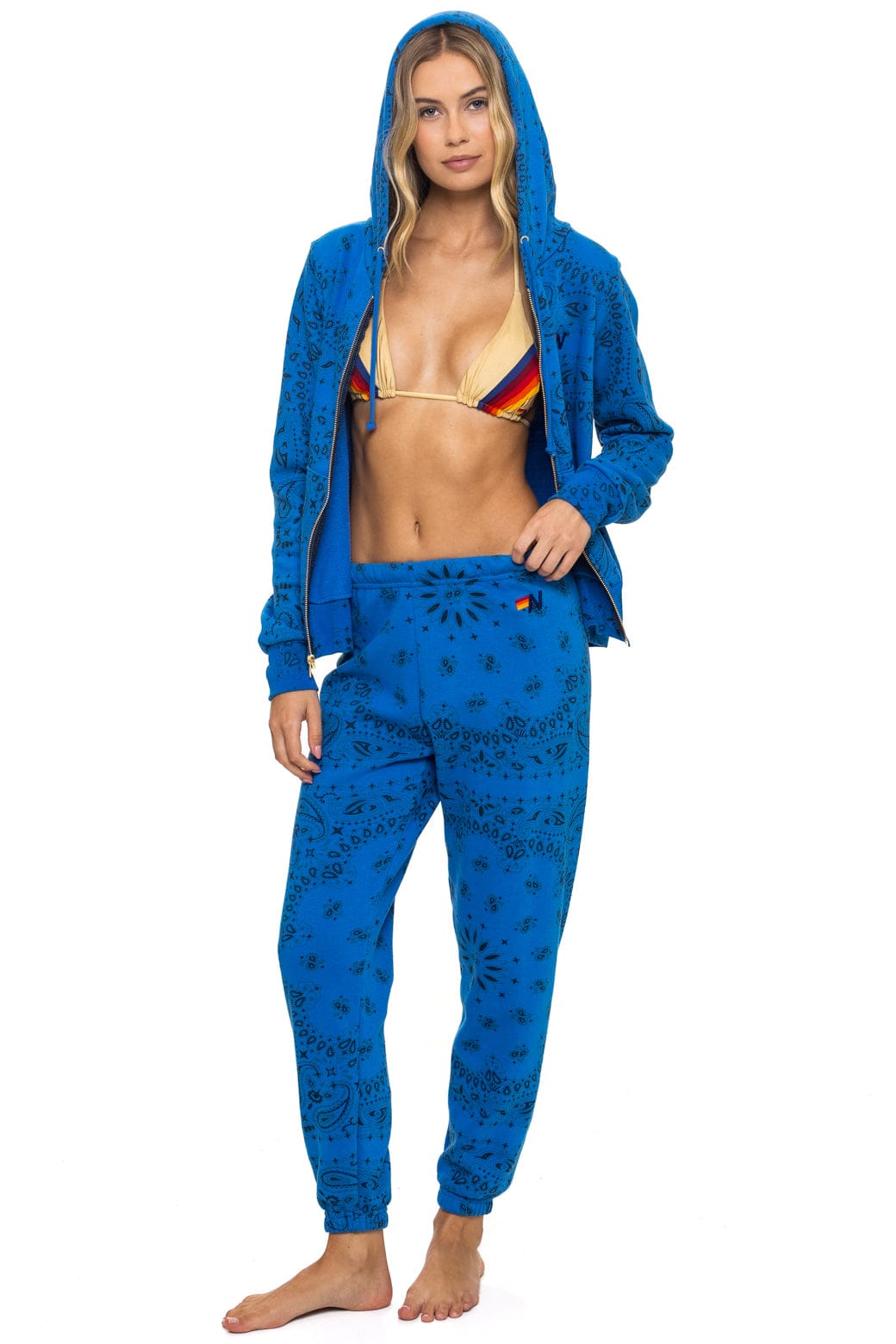 Aviator Nation BANDANA ZIP HOODIE - ADVENTURE BLUE