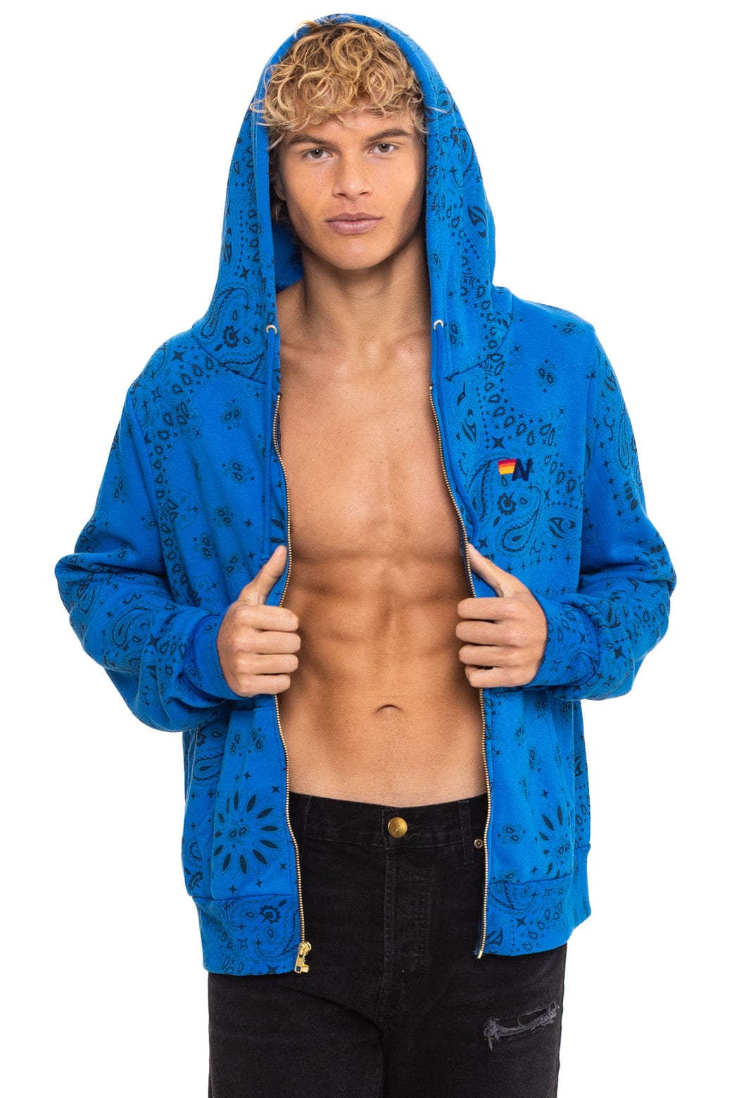 Aviator Nation BANDANA ZIP HOODIE - ADVENTURE BLUE