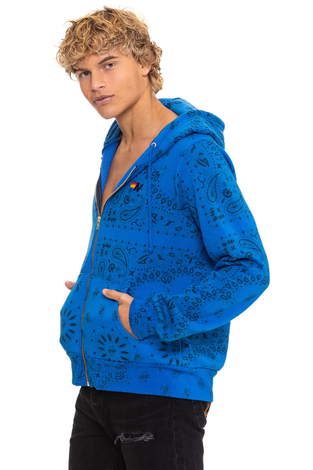 Aviator Nation BANDANA ZIP HOODIE - ADVENTURE BLUE