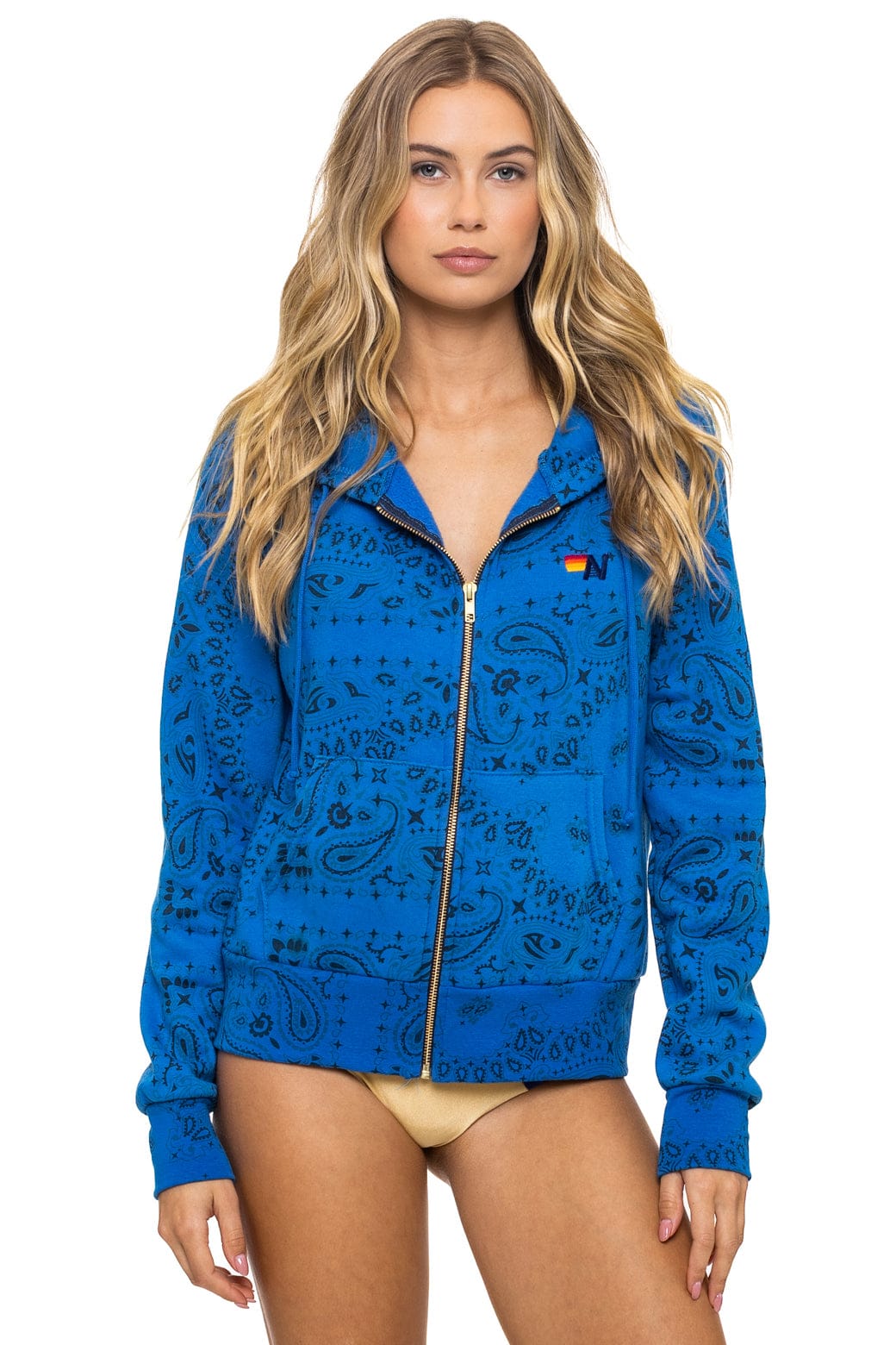 Aviator Nation BANDANA ZIP HOODIE - ADVENTURE BLUE