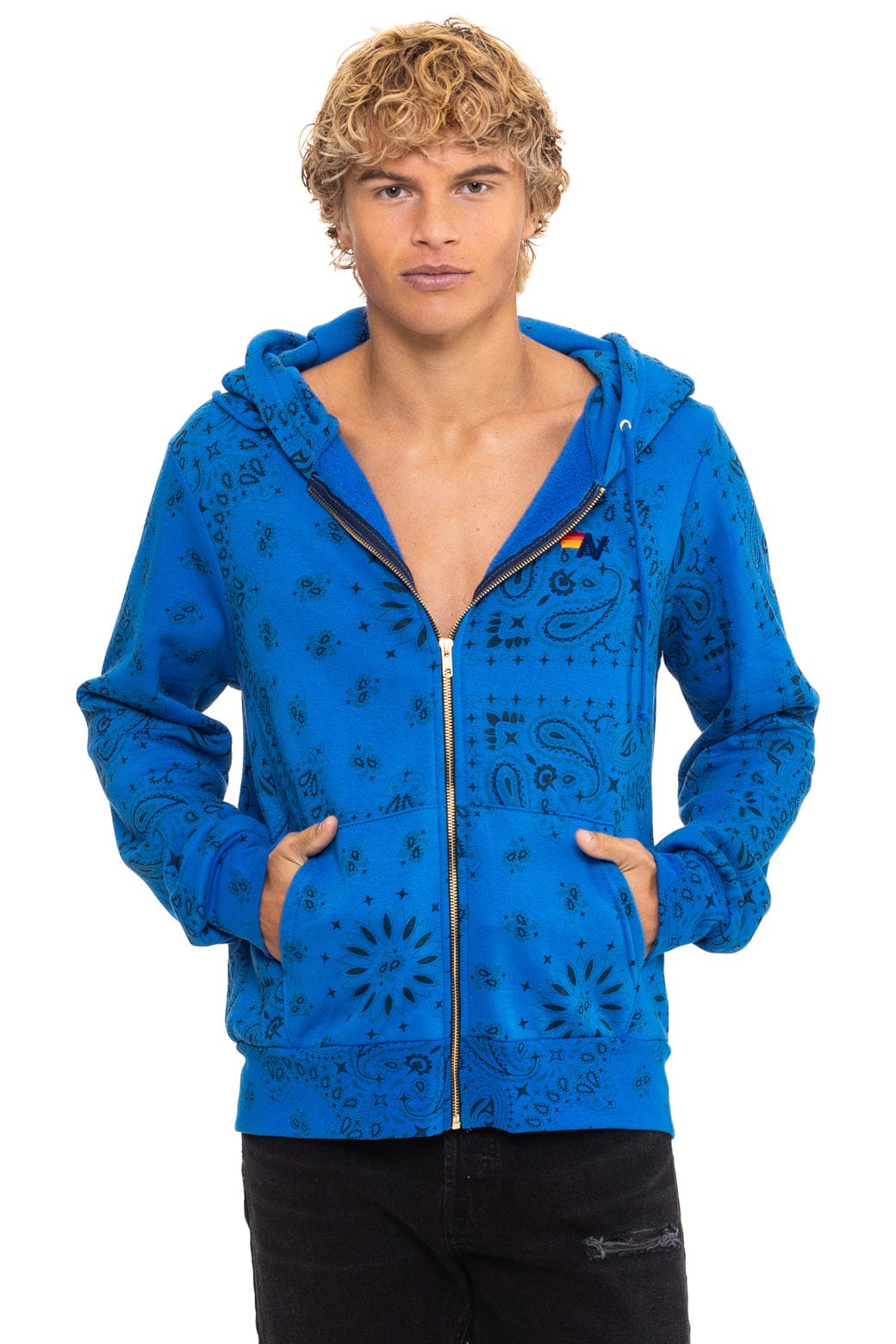 Aviator Nation BANDANA ZIP HOODIE - ADVENTURE BLUE