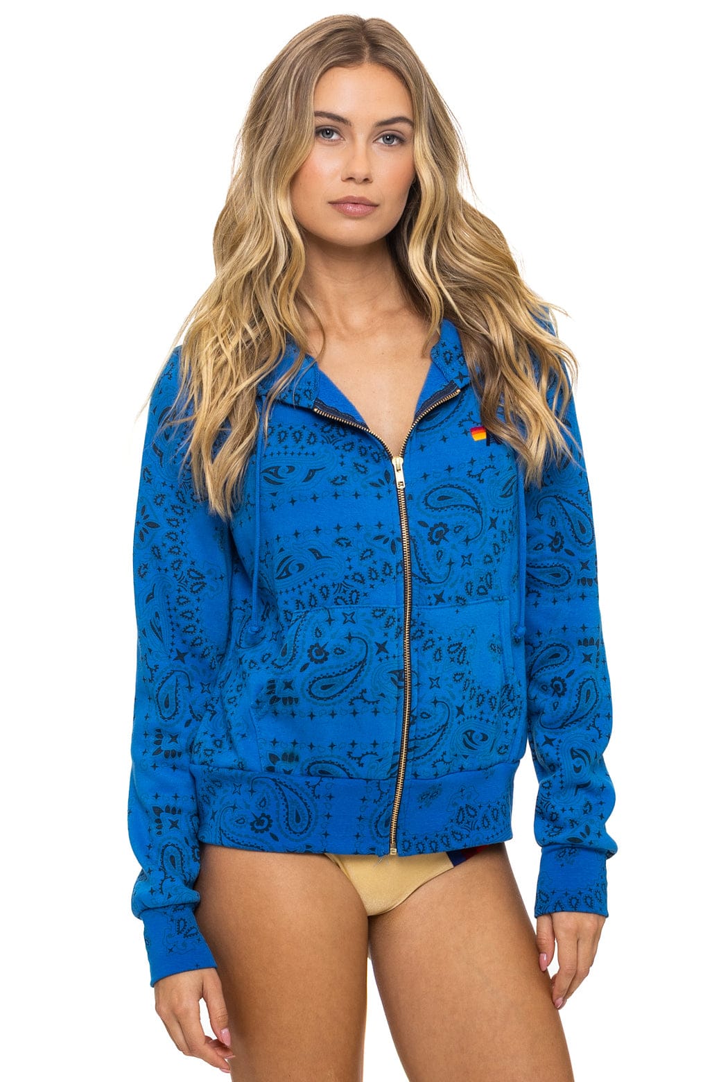 Aviator Nation BANDANA ZIP HOODIE - ADVENTURE BLUE