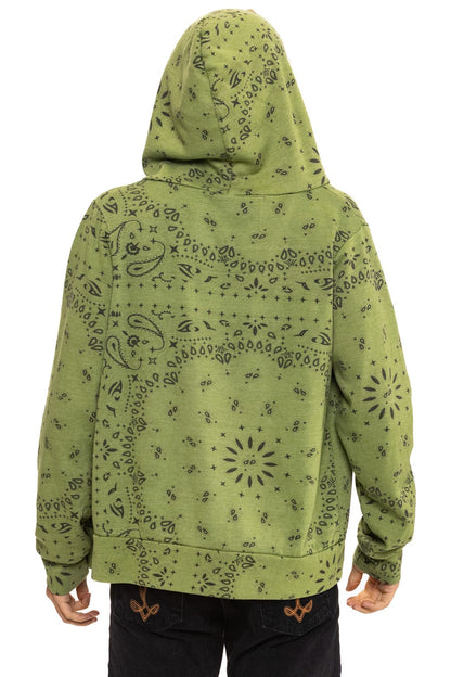 Aviator Nation BANDANA ZIP HOODIE - JUNGLE GREEN