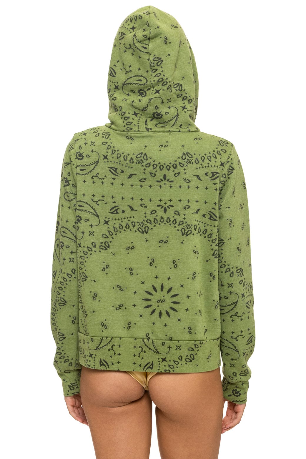 Aviator Nation BANDANA ZIP HOODIE - JUNGLE GREEN
