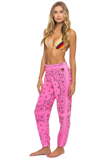 Aviator Nation BANDANA SWEATPANTS - NEON PINK