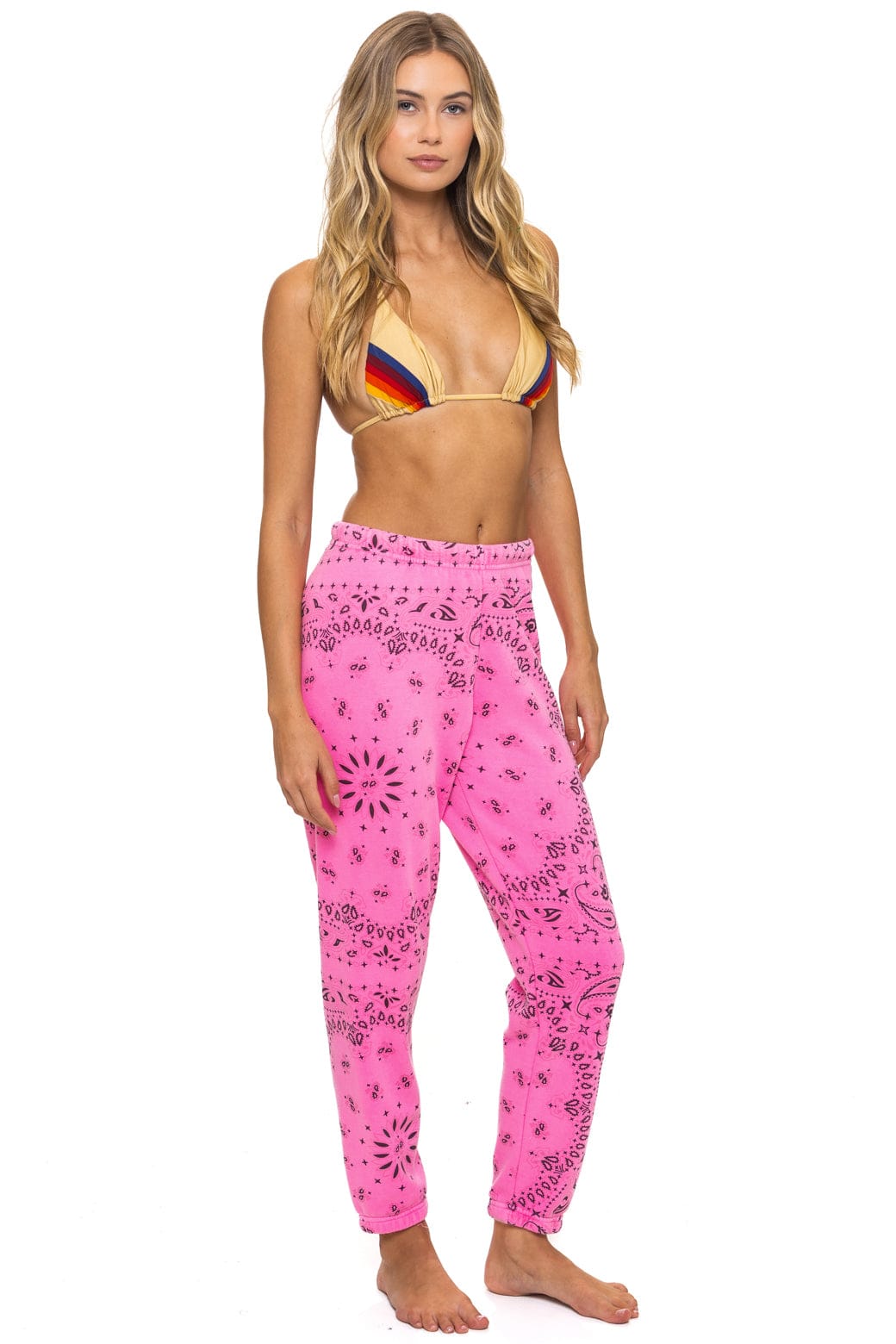 Aviator Nation BANDANA SWEATPANTS - NEON PINK